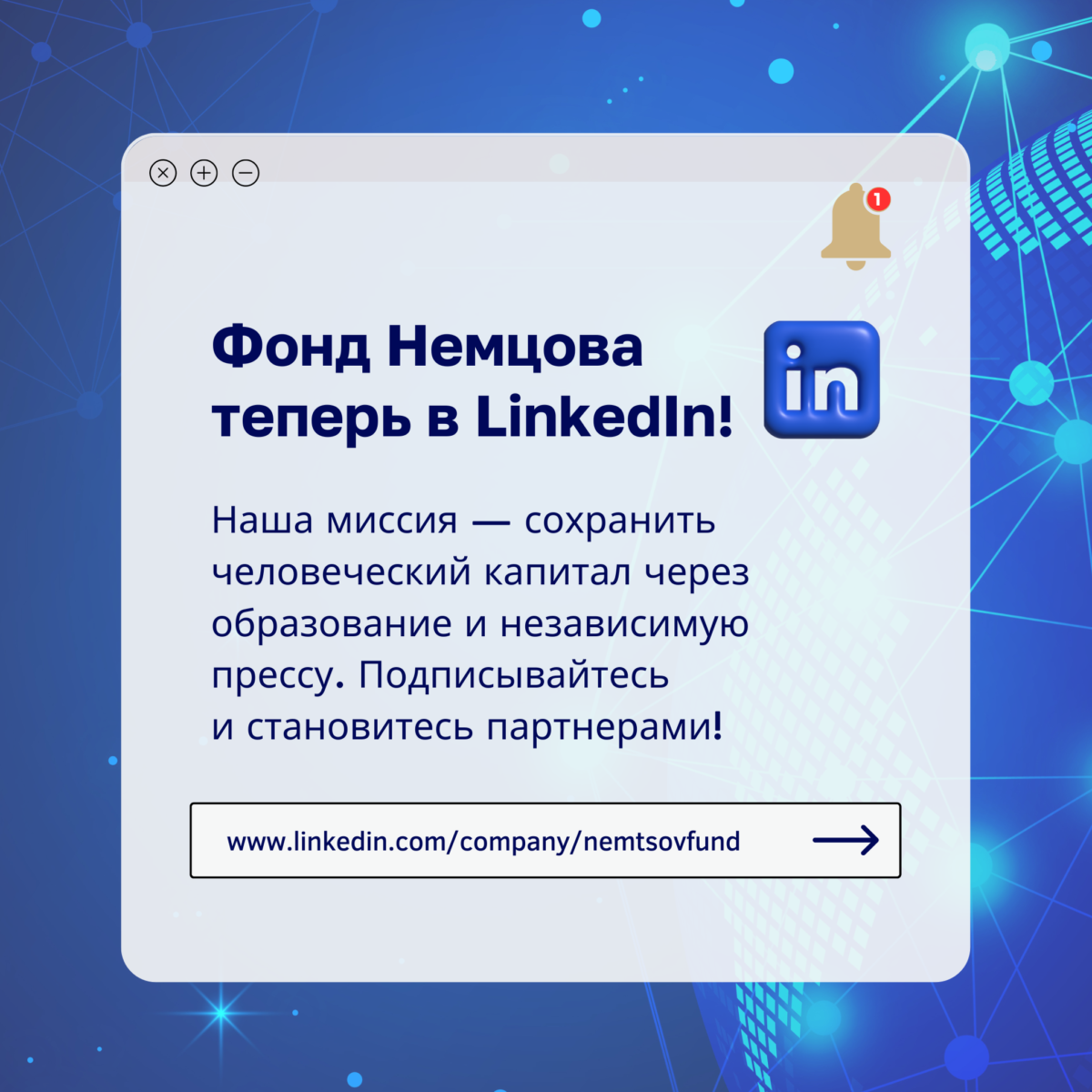 Фонд Немцова теперь есть в LinkedIn!